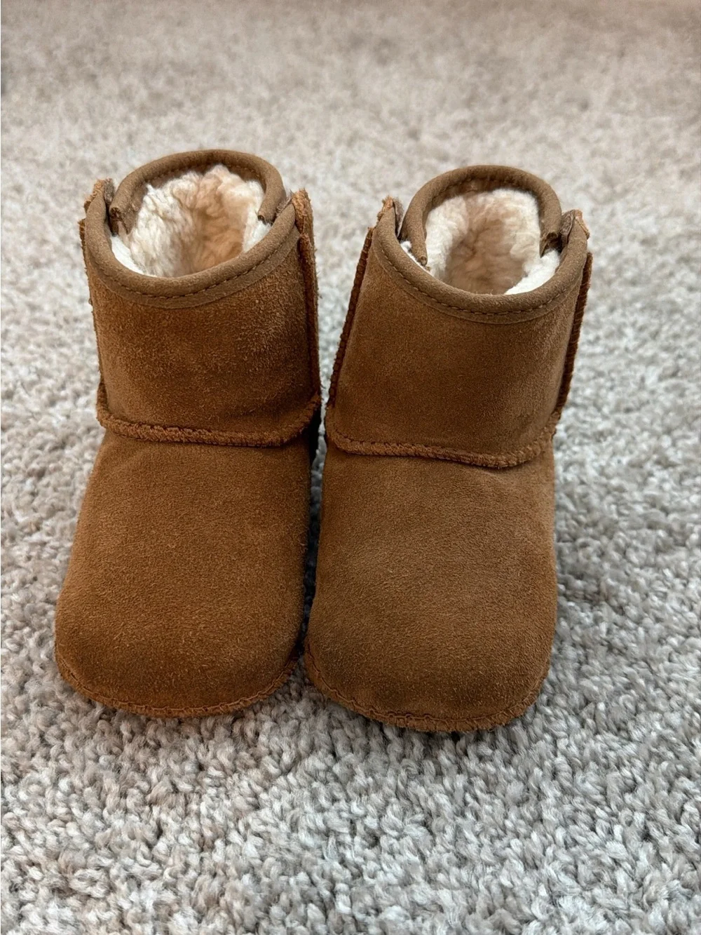 Kids Cozy Faux-Suede Brown Booties
